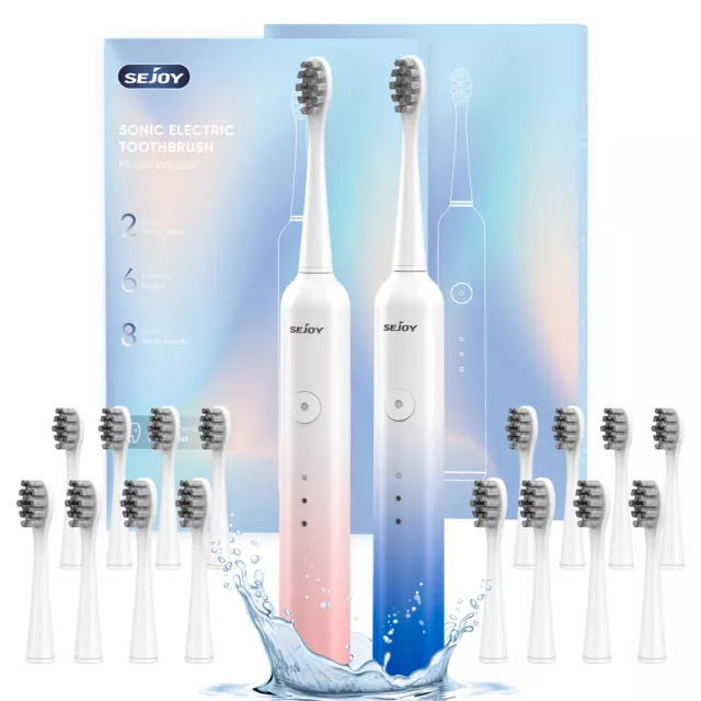 SEJOY Sonic Electric Toothbrush Rechargeable with 8 Brush Heads 6 Modes Timer