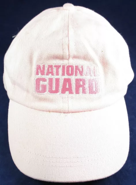 National Guard Light Pink Embroidered Ball Cap Hat, 100% Cotton, Excellent Cond!