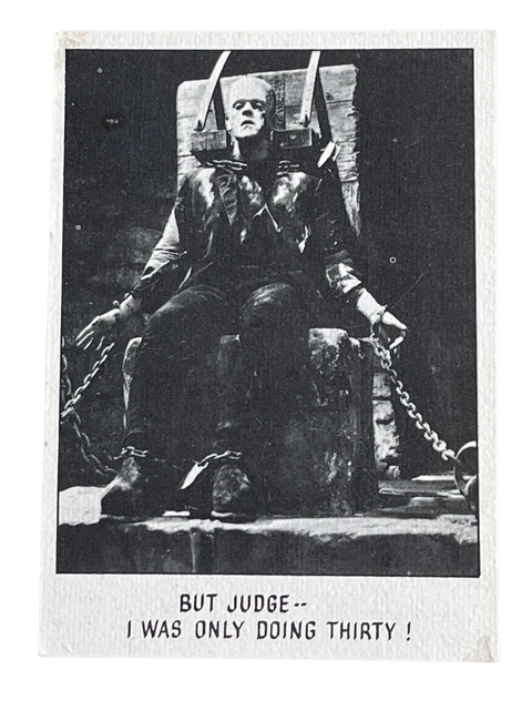 1973 Frankenstein’s Monster Creature Feature You’ll Die Laughing #123 Trade Card