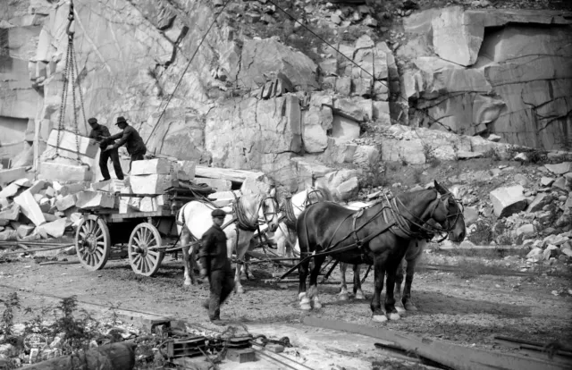 1908 New England Granite Quarry, NH Vintage Photograph 11" x 17" Reprint
