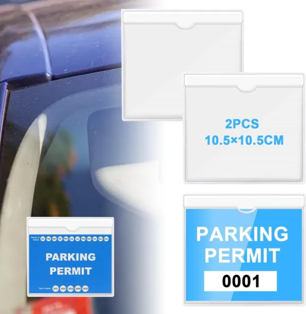 1 X UNIVERSAL Clear Square Car Parking Permit Holder Wallet Pocket 100mm x  100mm £2.49 - PicClick UK