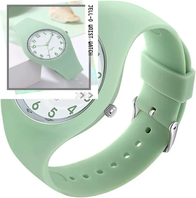 Orologio sportivo da donna con cinturino in silicone e quadrante Verde