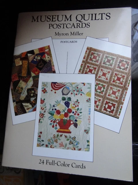 Libro completo de 24 tarjetas/postales de edredones de museo de Myron Miller CORREO GRATUITO REINO UNIDO