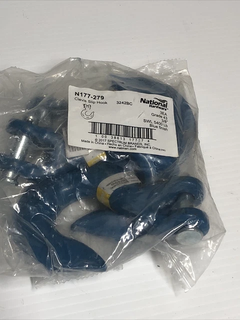 (QTY 3) 3/8” Forged Steel Eye Slip Hook 5400 lb. cap G43 Hightest N177-279 BW4