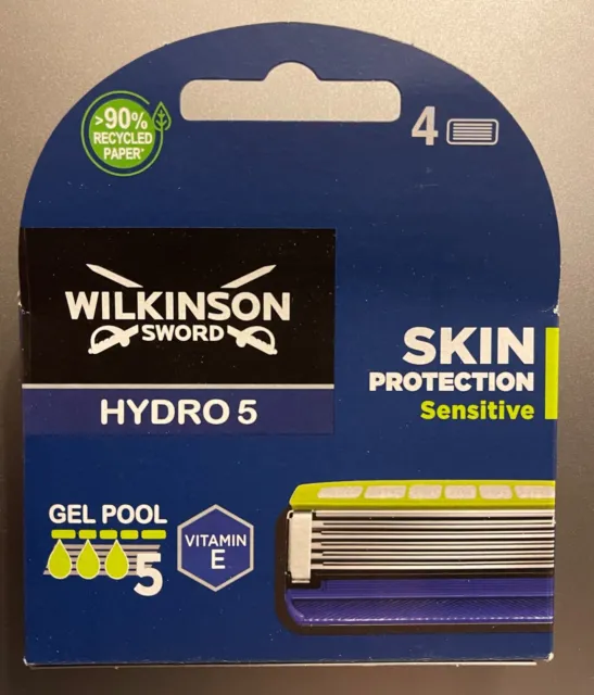 Wilkinson Sword Hydro 5 Sensitive Mens Razor Blades pack of 4 8 12 FREEPOST