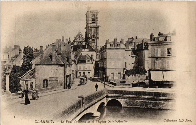 CPA AK CLAMECY - Le Pont de Beauvron et l'Église St-MARTIN (518476)