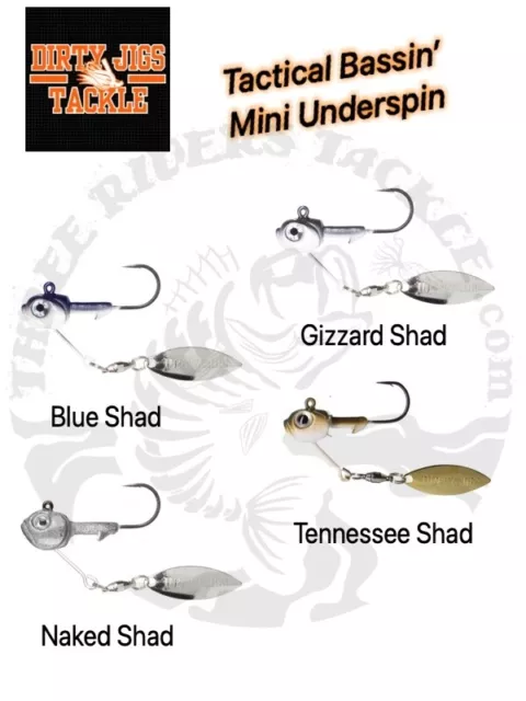 NEW Dirty Jigs Tactical Bassin' Underspin Swimbait Heads - Choose Size / Color