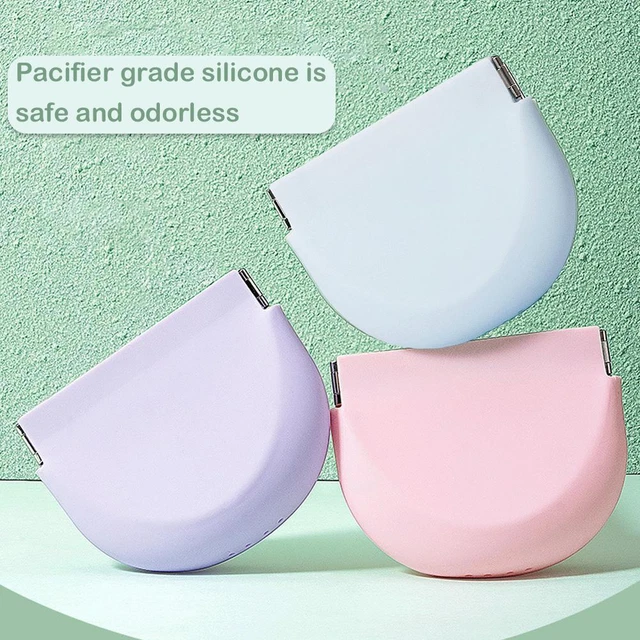 Soft Silicon Orthodontic Retainer Case with Vent Hole Self-Closing D7 Guard T4G4