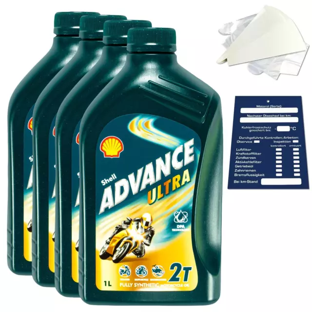 4 Litre Original Shell Advance Ultra 2T Huile de Moto 2-Takt Jaso Fd Api TC