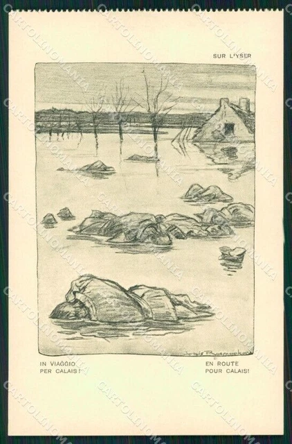 Militari Propaganda WW1 WWI Anti German Yser Louis Raemaekers cartolina XF8383