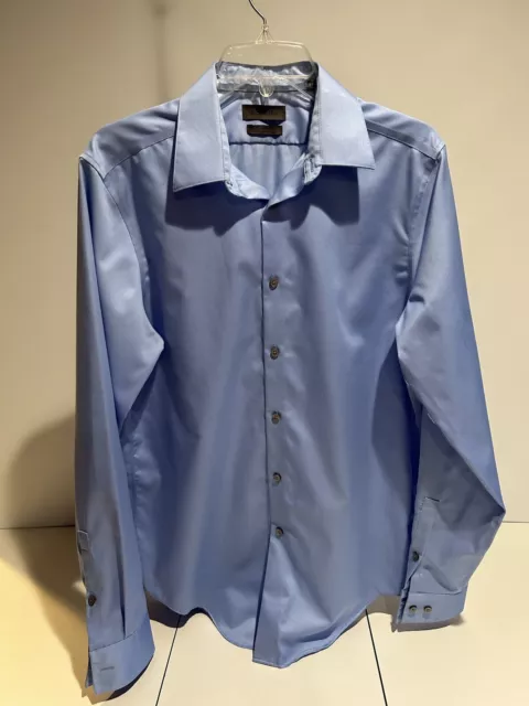 Calvin Klein Men's Blue Slim Fit Shirt Size 15 1/2 34/35