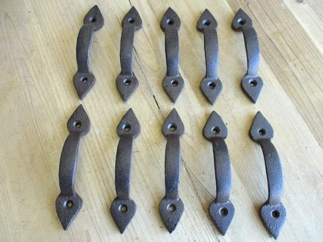 10 Rustic Gate Drawer Handles Long Pulls Door Restoration Kitchen Cabinet 4 3/4"