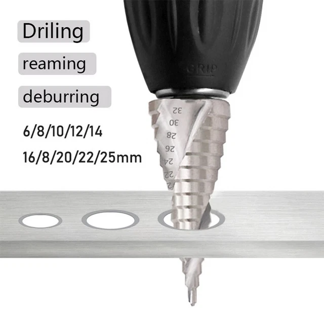 Perceuse à cône triangle revêtu de titane HSS 4 mm à 32 mm coupe-trou