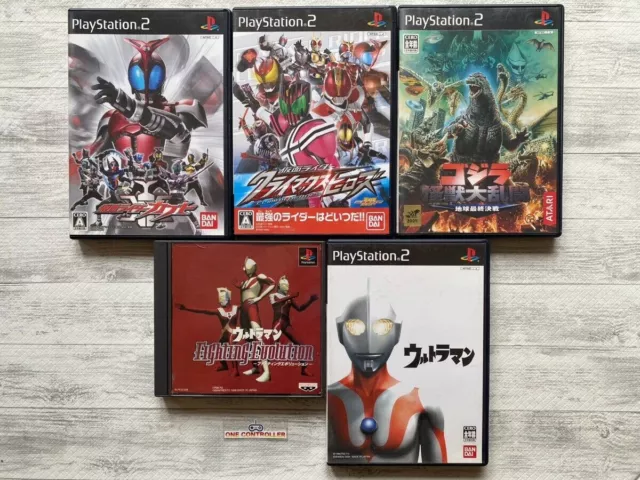 SONY PS 1 & 2 Kamen Rider Kabuto & Godzilla & Ultraman 5games set from Japan