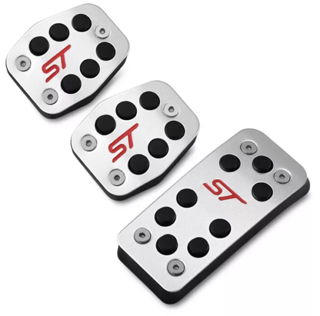 Metal Sport Pedal Covers For Ford Focus Kuga Escape ST Manual Gas Brake Clutch