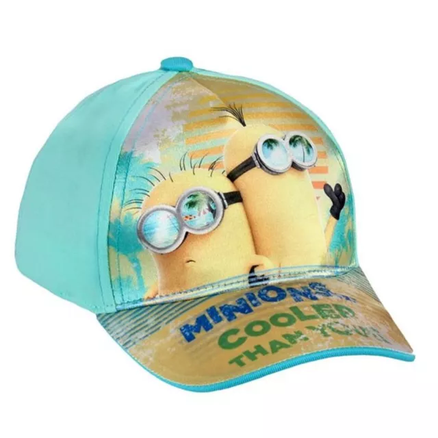 Minions Cappello con visiera Verde Acqua  Baseball Bambini da 3 a 8 anni Cotone