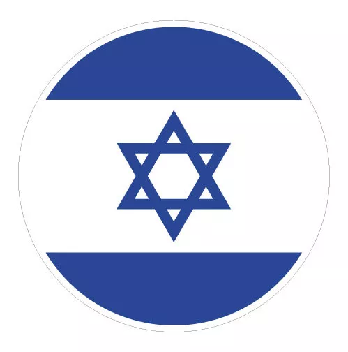 6 x Autocollant 5cm drapeau rond ISRAEL sticker valise vélo voiture