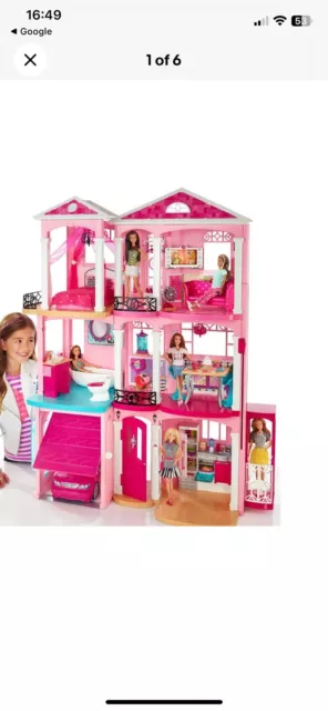 BARBIE 3-STORY TOWNHOUSE Dollhouse with Elevator And Furniture £75.00 - PicClick UK