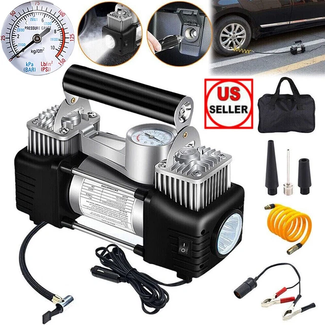 12V HEAVY DUTY Portable Air Compressor Car Tire Inflator Electric Pump