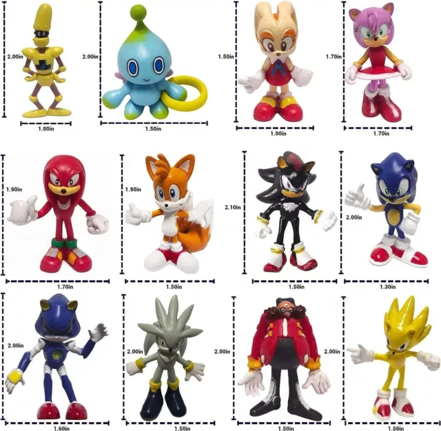 Sonic The Hedgehog Action Figures 12PCS Sonic Party Favors Cake Toppers