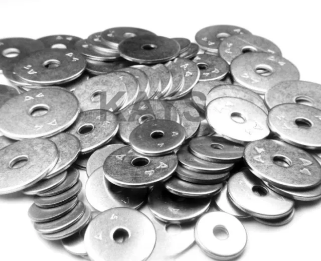 Penny Repair Washers A4 Marine Grade Stainless Steel M4,M5,M6,M8,M10,M12