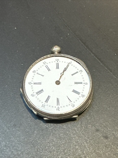 Ancienne Montre Gousset Argent Massif Mouvement A Clé A Réviser Art Nouveau