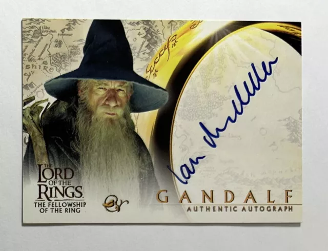 Topps Lord of the Rings LOTR Auto FOTR Ian McKellen Gandalf Autograph Fellowship