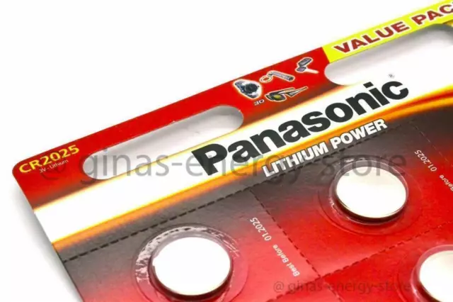 6 PANASONIC CR2025 qualitäts Markenbatterie CR 2025 NEU