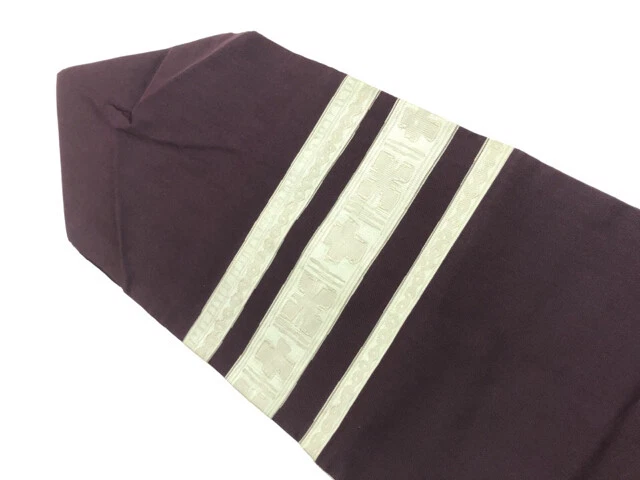 6526934: Japanese Kimono / Vintage Nagoya Obi / Woven Stripe & Abstract Pattern