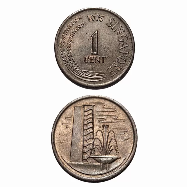 Münze Singapur 1 Cent 1973 Singapore Mint SS Bronze Geldstück Umlaufmünze