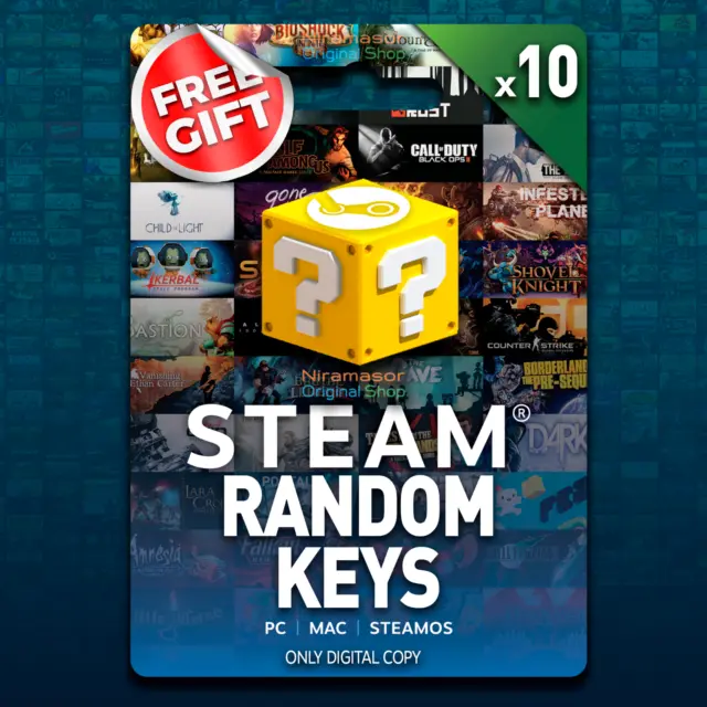 «【✅🔑💎◀ 10 RANDOM Keys Steam + FREE Key GIFT 🎁  ▶ Digital Copy Region Free 】»