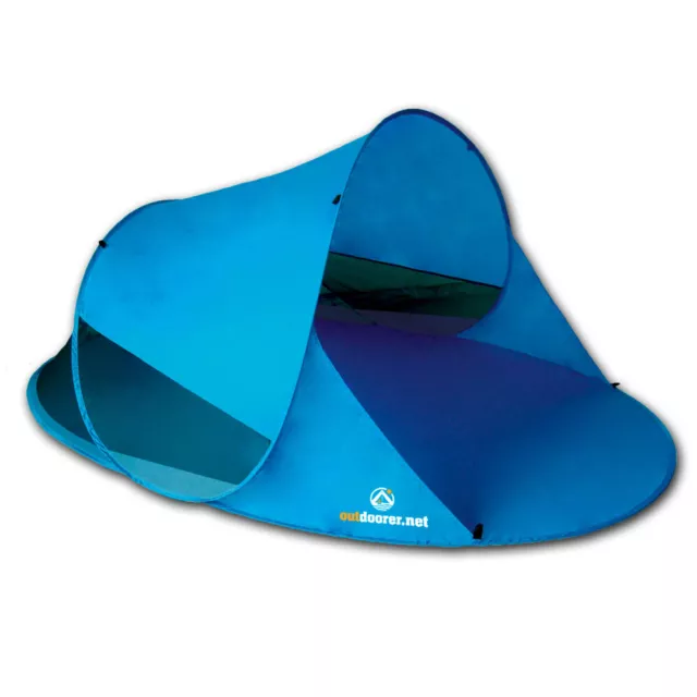 UV 60 Pop up Strandmuschel - Strand Sonnenschutz & Windschutz - Zack II blau