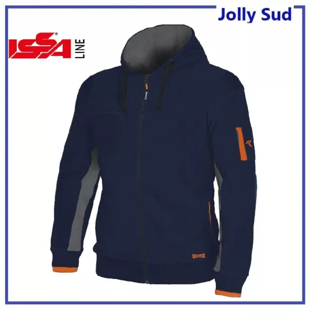 Felpa da Lavoro in Pile Uomo ISSA LINE con Cappuccio Zip Intera Maglia Invernale 14
