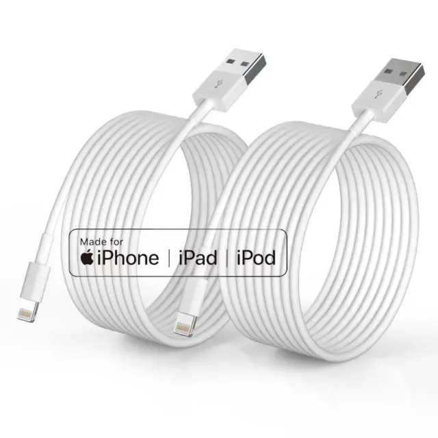 Iphone Charger [Apple Mfi Certified], 2Pack 6Ft Fast Lightning Cable for Long Ip