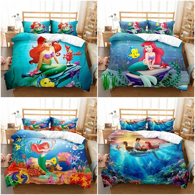 Ariel the Little Mermaid Single Double Quilt Duvet Cover Bedding Set Pillowcase