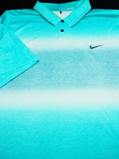 NEW! TIGER WOODS Nike Golf Polo Shirt -Xxl Turquoise Aqua White Poly ...