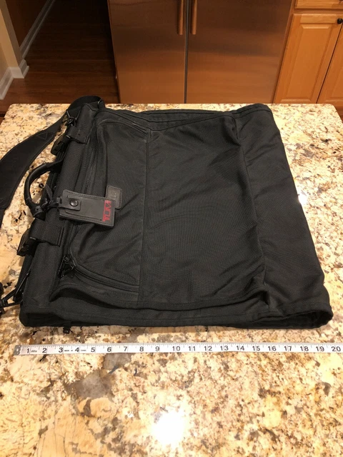 Tumi Black Ballistic Nylon Garment Bag Travel Luggage With Strap Luggage Tag EUC 5
