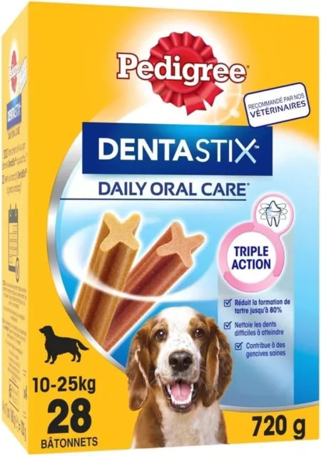 Pedigree Dentastix Bâtonnets Hygiène Bucco-Dentaire pour Grand Chien x 28