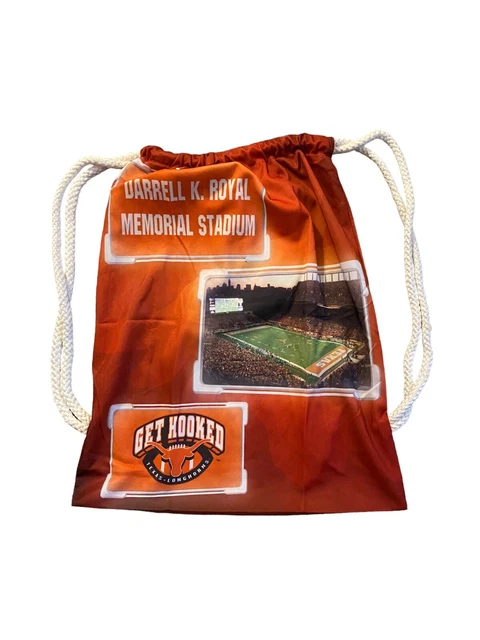 Texas Longhorns Drawstring Bag “Get Hooked” Darrell Royal Bag Football