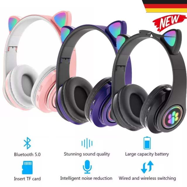 On Ear Kopfhörer Bluetooth 5.0 Kabel Stereo Bass Kopfhorer Kabel Faltbare