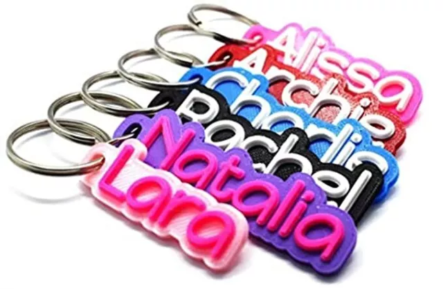 Personalised Keyring - Two Colours!! Name Tags! School Bags! Party Bags!