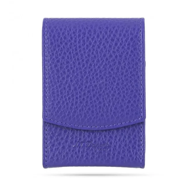 etui pour paquet de cigarette st dupont cuir bleu électrique