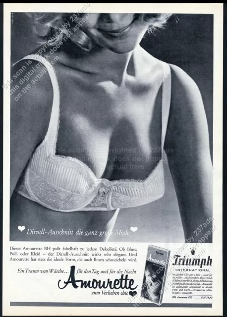 1964 Triumph Amourette lingerie busty woman bra sexy photo German vtg print ad 2