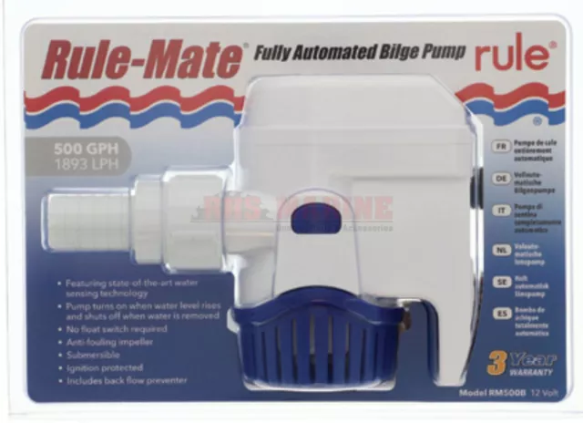 NEW STYLE RULE Bilge Pump 800 GPH 12 volt Boating RWB803 Model 20DA 3 YR  wty $75.00 - PicClick AU
