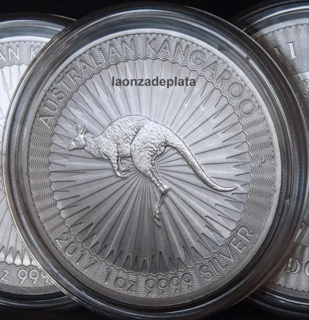 Dollar Australia 2017 Kangaroo Perth Mint onza Plata encapsulada Canguro silver