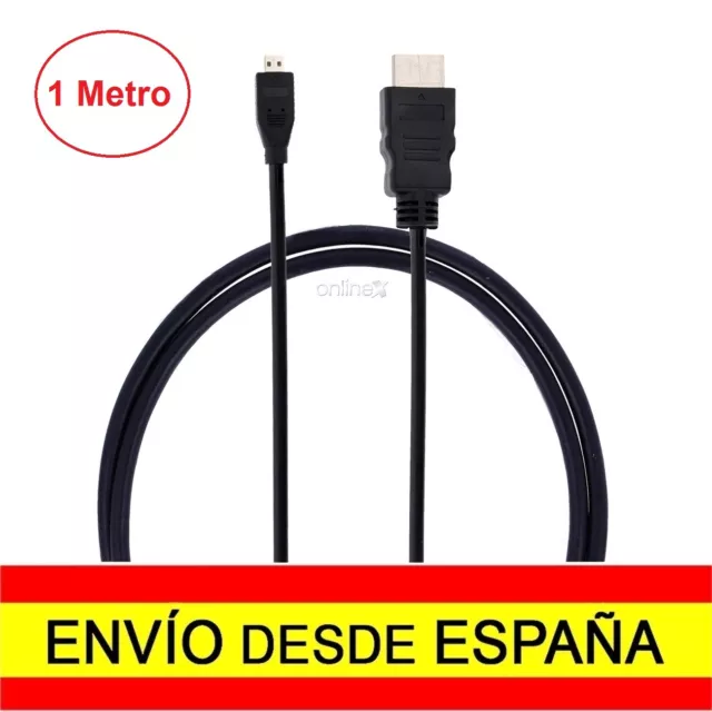 Cable HDMI Macho a MICRO HDMI para  Tablet 1,5m Ethernet Baño Oro a0762