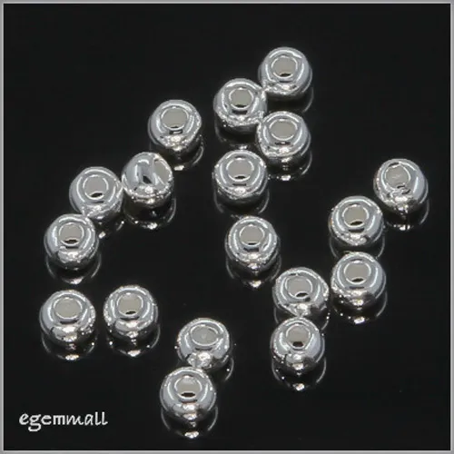 50 Sterling Silver Round Seamless Spacer Crimp Beads 2mm #51026