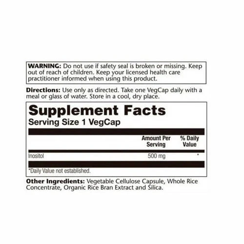 INOSITOL 100 CAPS 500 mg by Solaray £22.43 - PicClick UK