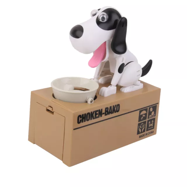 Mechanical Choken Hungry Dog Coin Storage Saving Box Piggy Bank Child Gift