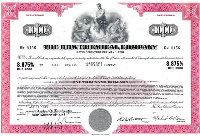 The Dow Chemical Company, 1973,  8,875% Debenture due 2000 (1.000 $) rot